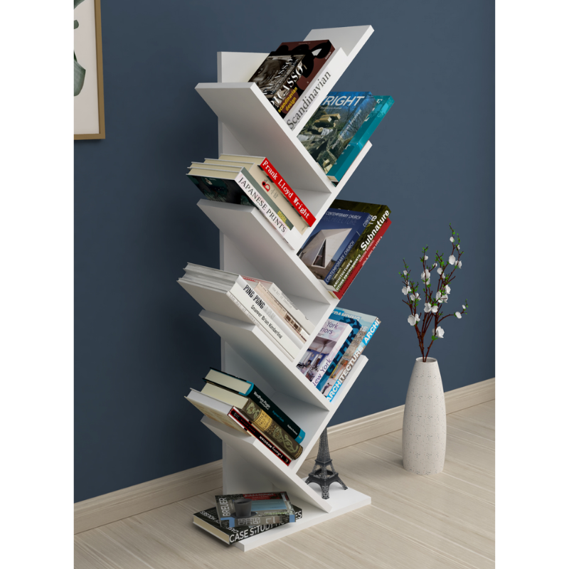 Dekorativna polica za knjige - bijela boja