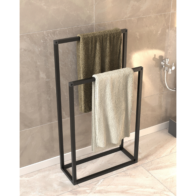 Metalni držač za peškire - crna boja