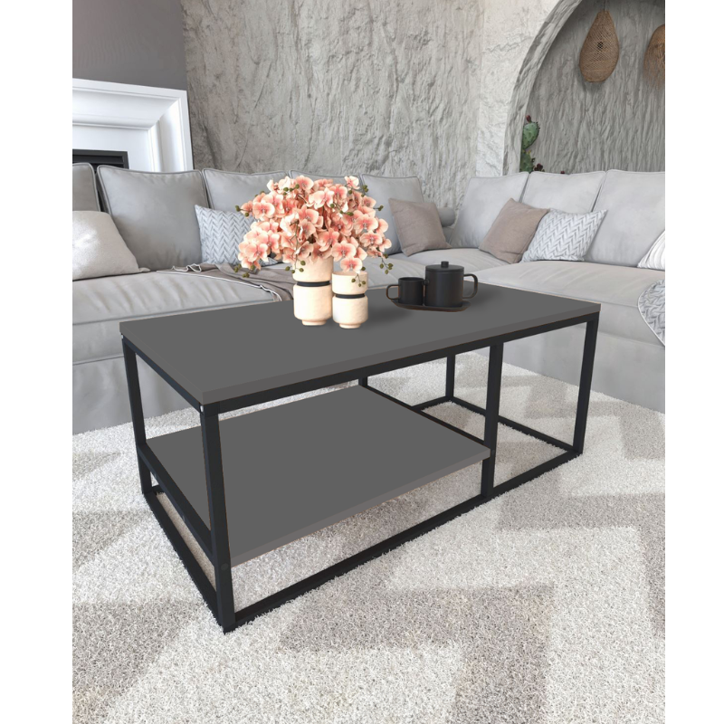 Dekorativni klub stolić Nisa - antracit boja