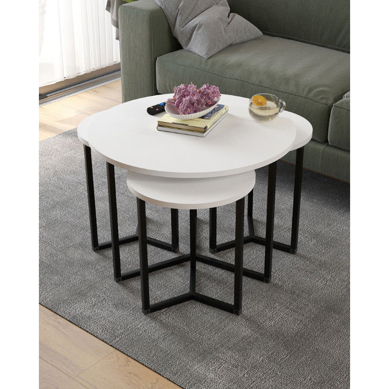 Klub stolić iz 4 dijela Yonca - bijela boja