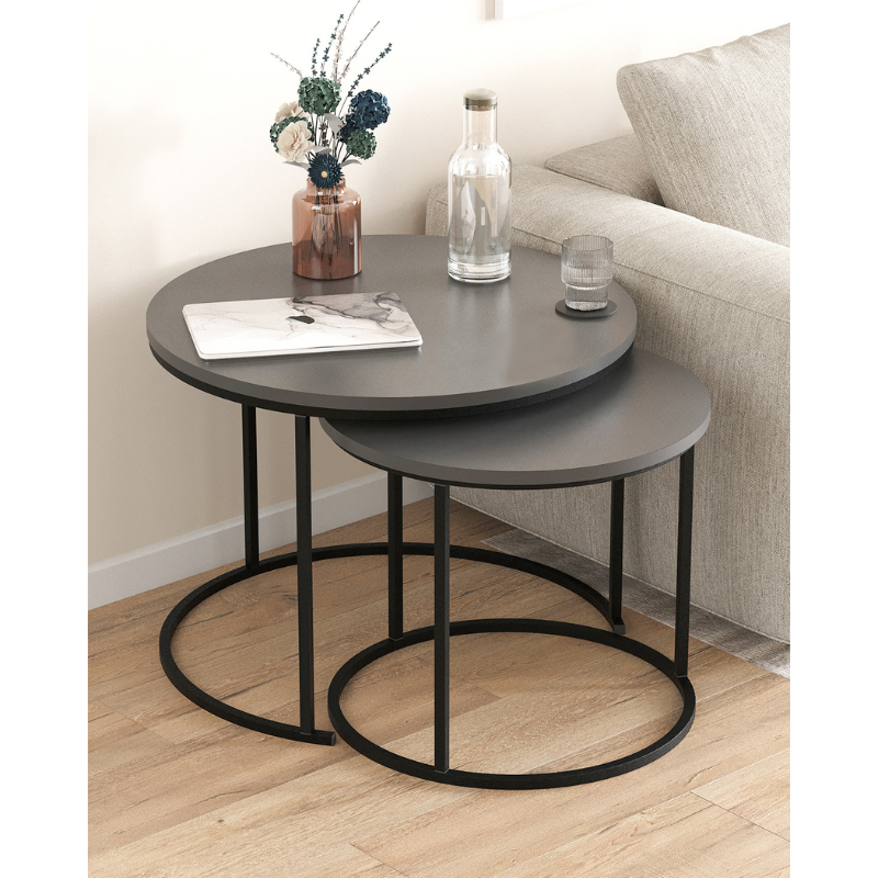 Set od 2 klub stolića Hilal - antracit boja