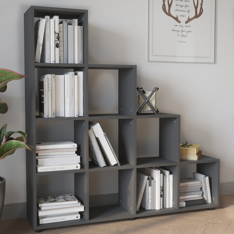 Police za knjige – antracit boja