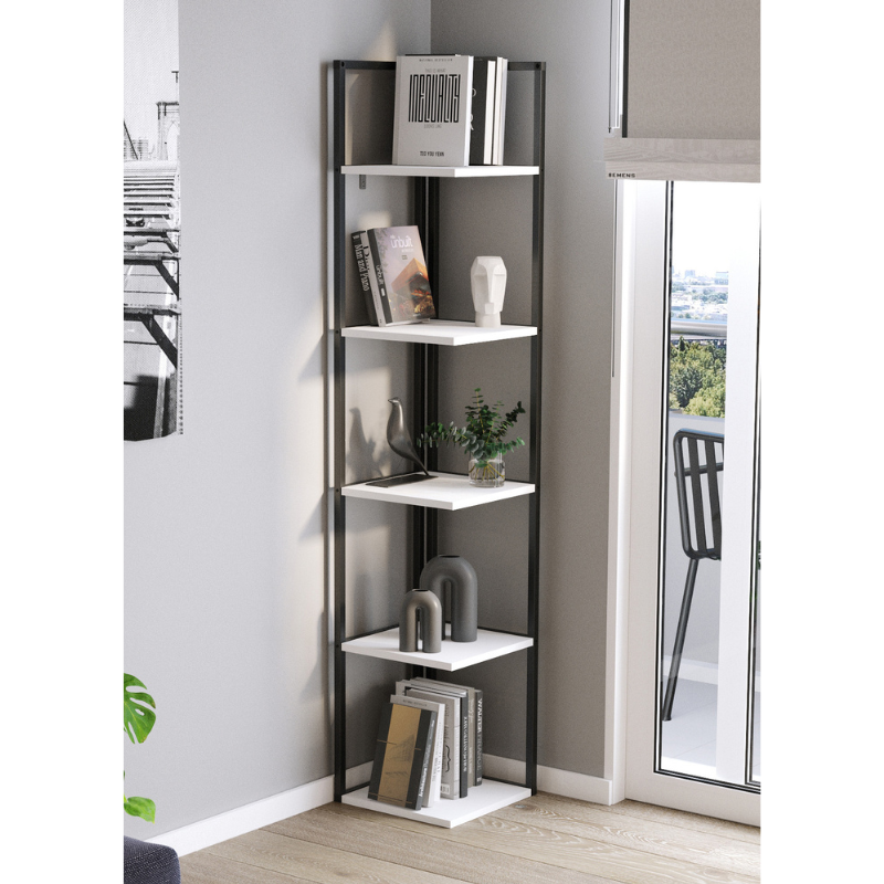 Metalna kutna polica Solun - bijela boja