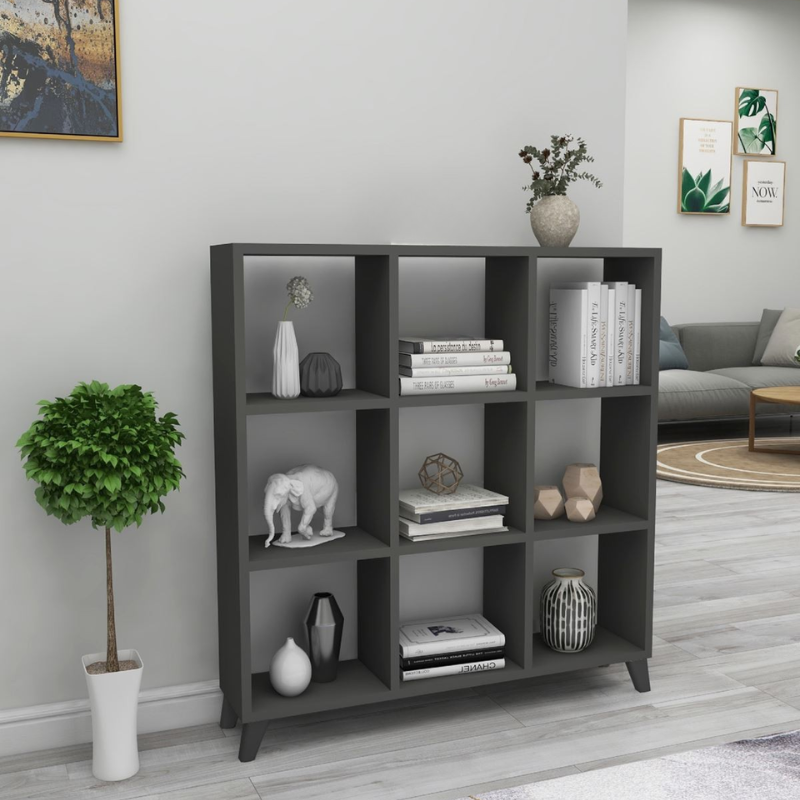 Polica za knjige sa 9 pregrada – antracit boja