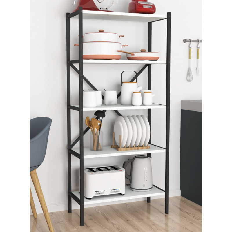 Metalni kuhinjski organizator sa 5 polica - bijela boja