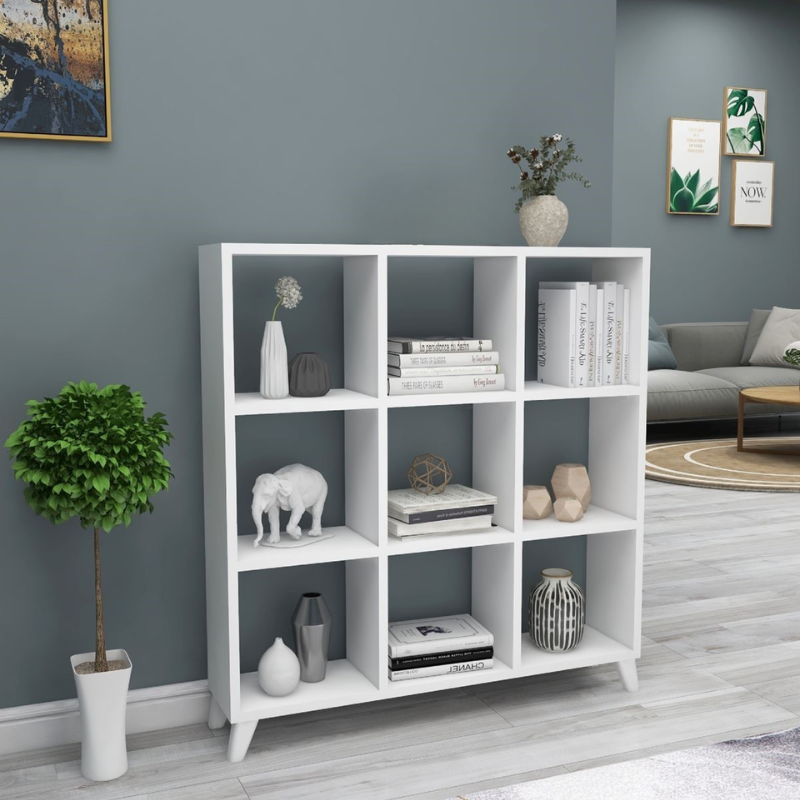 Polica za knjige sa 9 pregrada - bijela boja