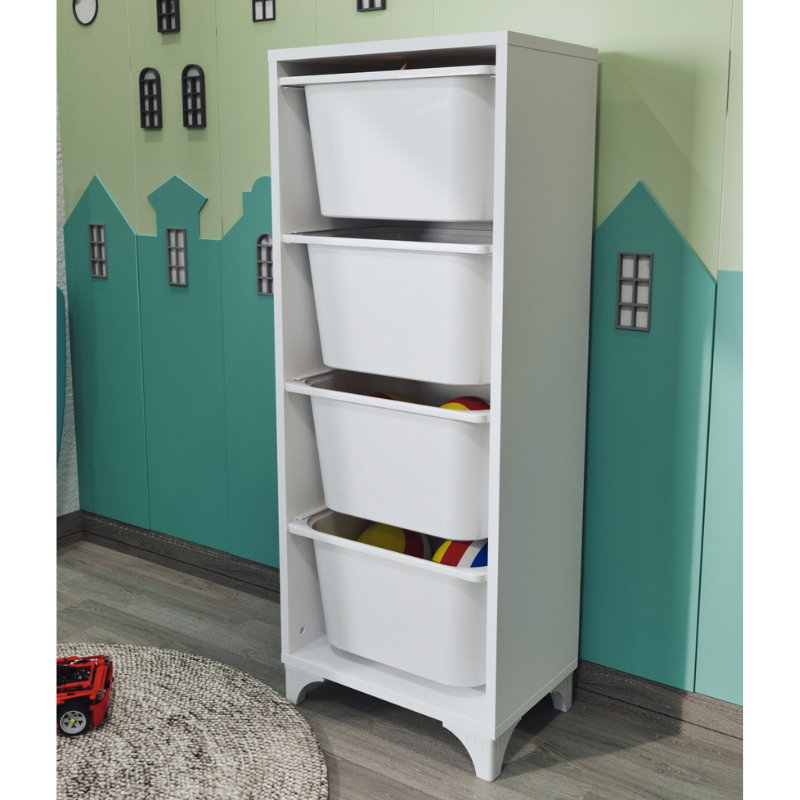 Višenamjenski ormarić sa 4 korpe Dora - bijela boja