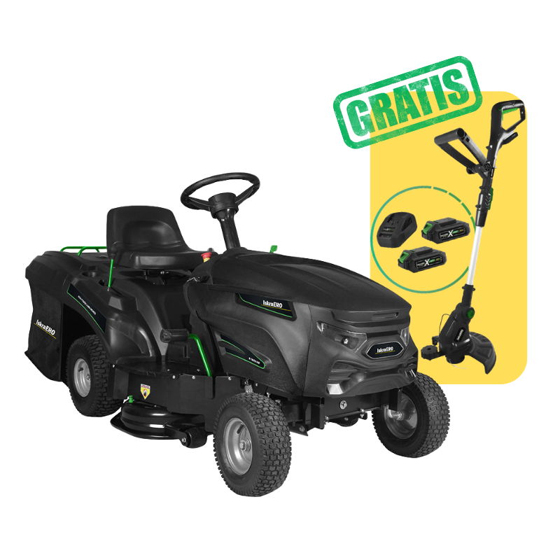 Benzinska traktorska kosilica ISKRA ERO IE-TM352-840 + Akumulatorski trimer Iskra ERO sa nitima IEX-CGT-162 + komplet baterija 2x 2,0 Ah 20 V